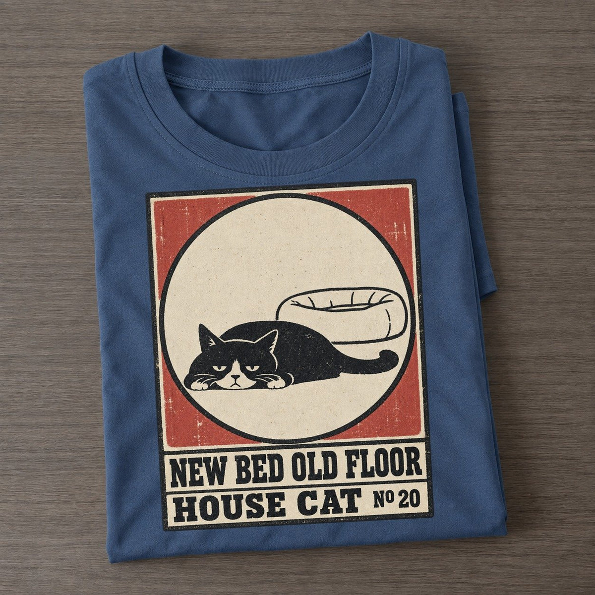 New Bed Old Floor Neko Says No Classic T-shirt – Twilight Navy