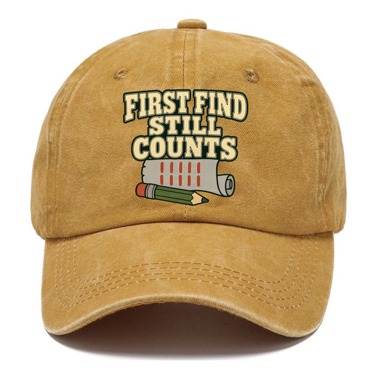 First Find Still Counts Geocaching Classic Cap – Golden Harvest