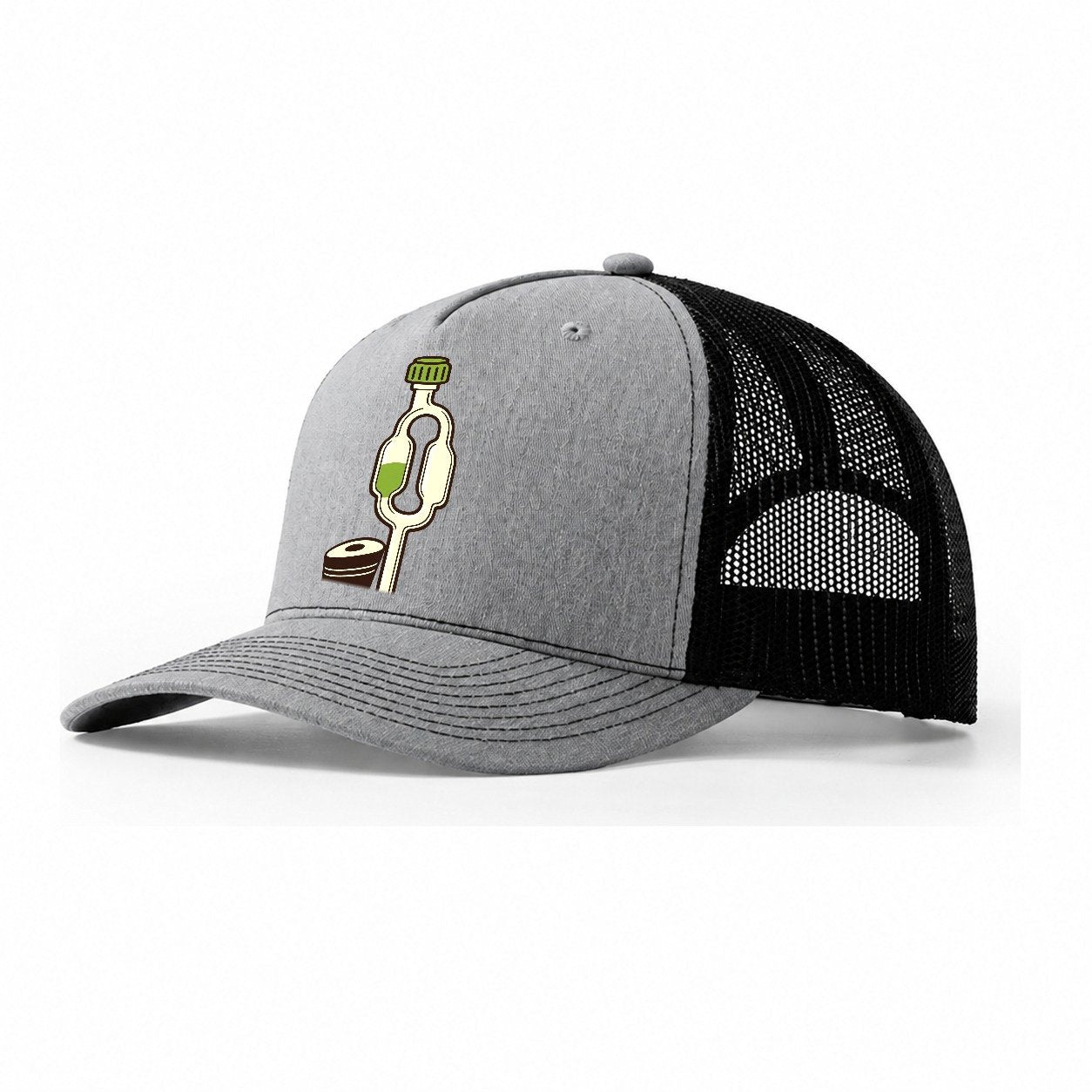 Airlock And Stopper Study Homebrewing Trucker Hat – Sport Grey Black