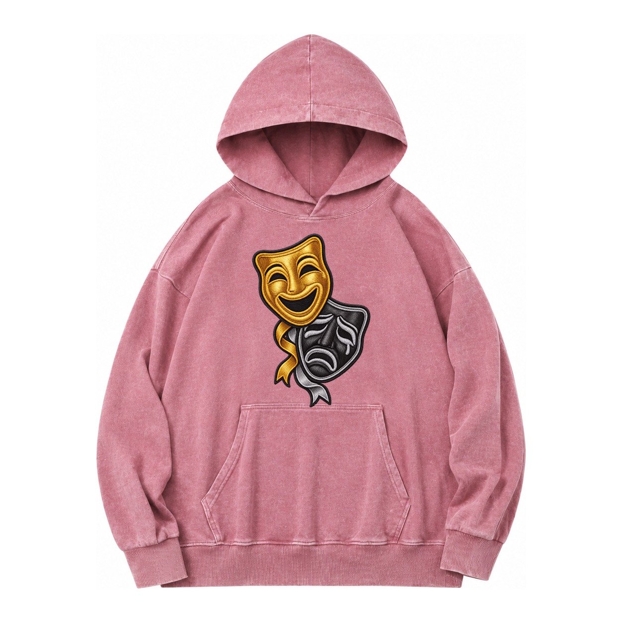 Broadway Masks Vintage Washed Hoodie – Dusty Rose