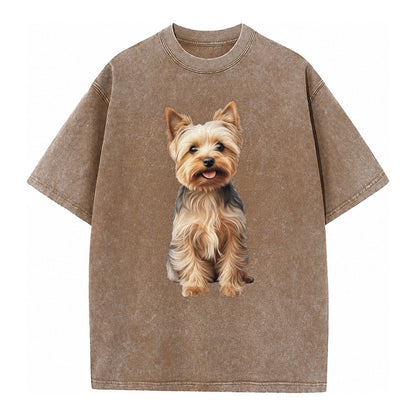 Yorkshire Terrier Dog Vintage T-shirt – Brown