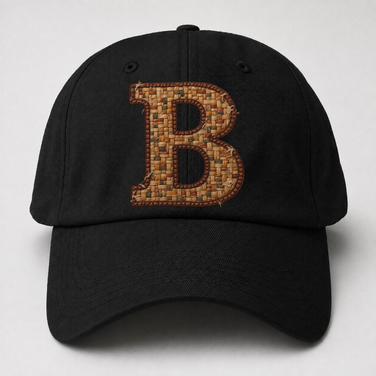 Woven Tweed B Monogram Baseball Cap – Black