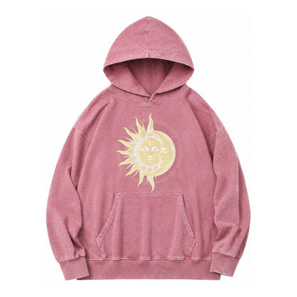 Celestial Harmony Vintage Washed Hoodie – Dusty Rose