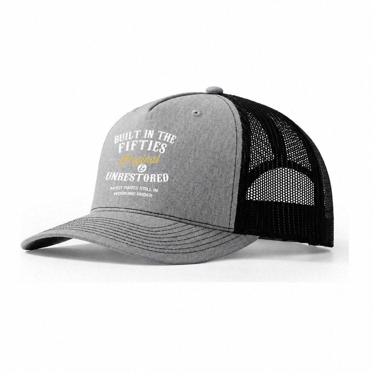 Built In The Fifties Trucker Hat – Sport Grey Black