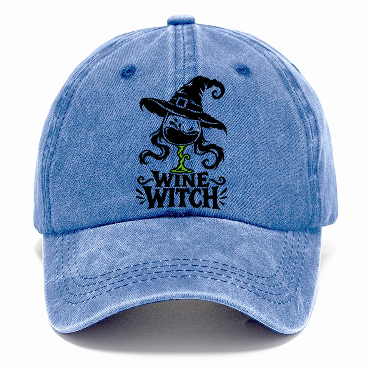 Wine Witch Slogan Witch Magic Classic Cap – Summer Sky