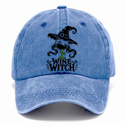 Wine Witch Slogan Witch Magic Classic Cap – Summer Sky