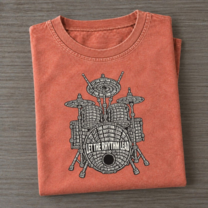Cymbal Crash Phrase Silhouette Vintage T-shirt – Terracotta