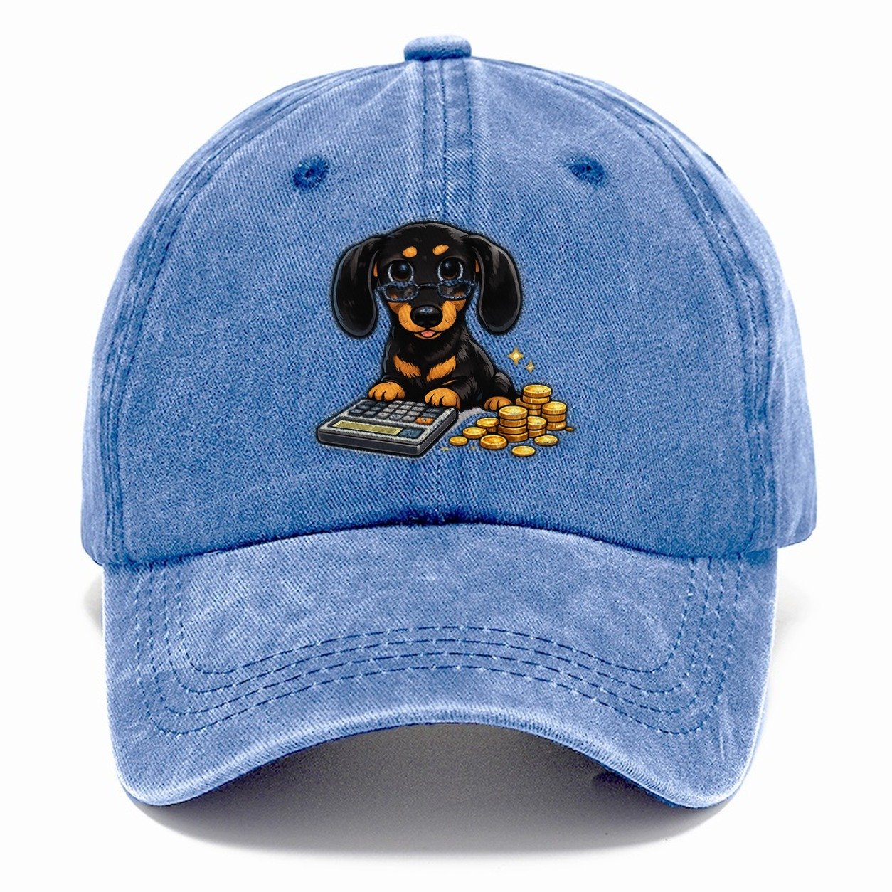 Dachshund Accountant Calculator Classic Cap – Summer Sky