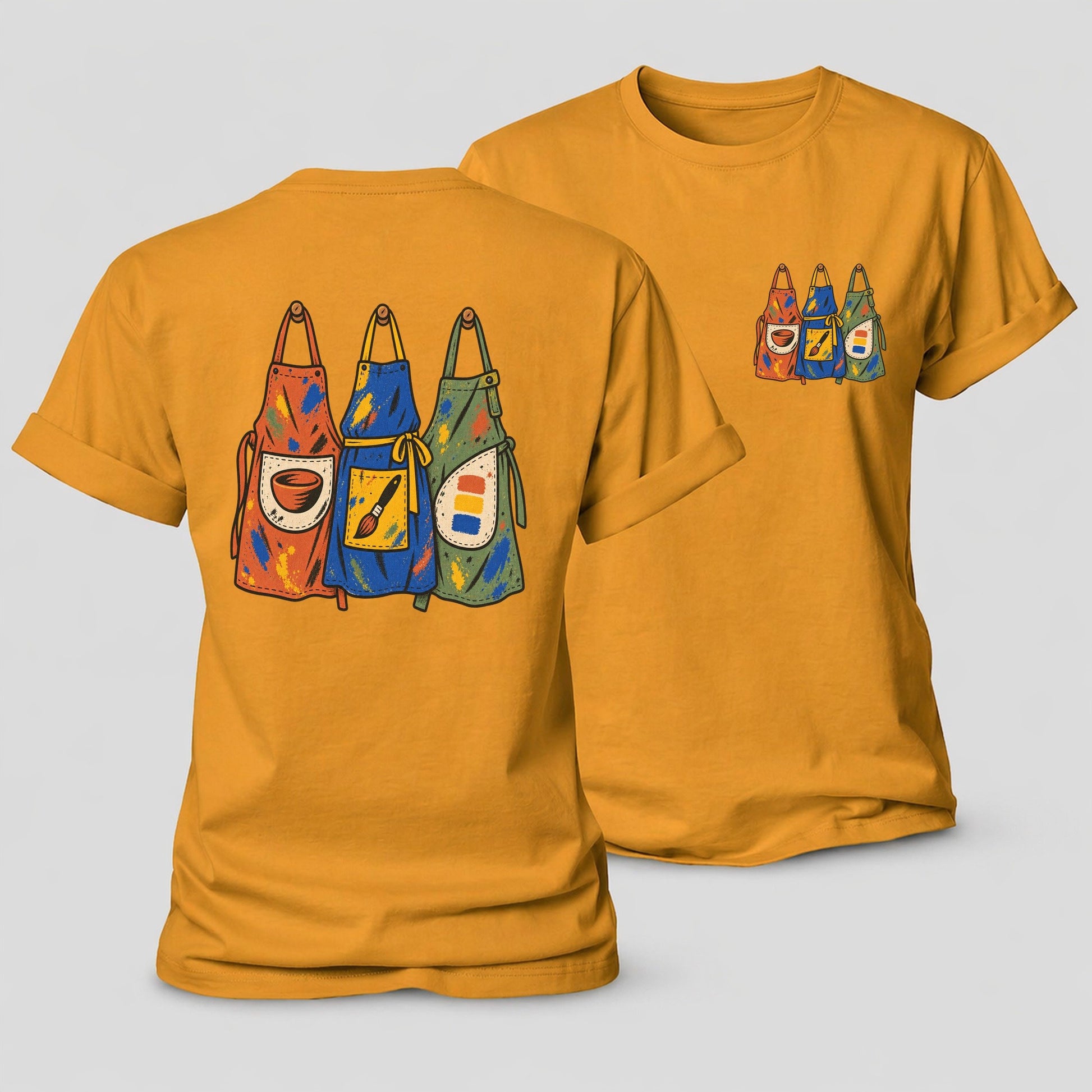 Class Apron Row Clay Color Makers Women's Cotton T-Shirt – Ginger Yellow