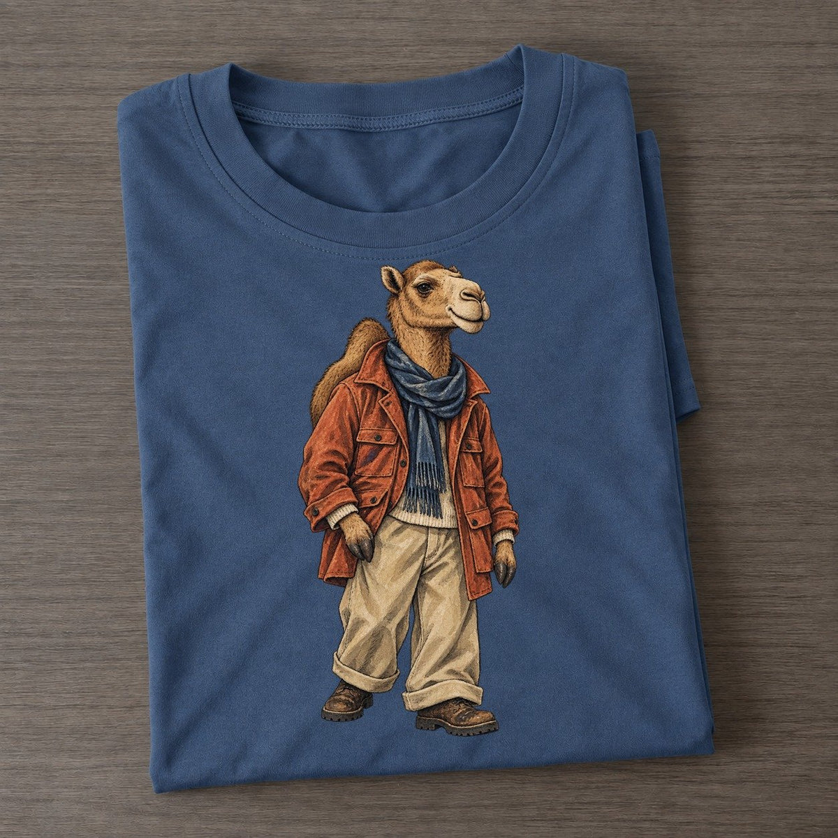 Dromedary Camel Wardrobe Portrait Wild Wardrobe Portraits Classic T-shirt – Twilight Navy