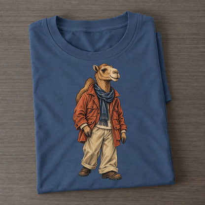 Dromedary Camel Wardrobe Portrait Wild Wardrobe Portraits Classic T-shirt – Twilight Navy