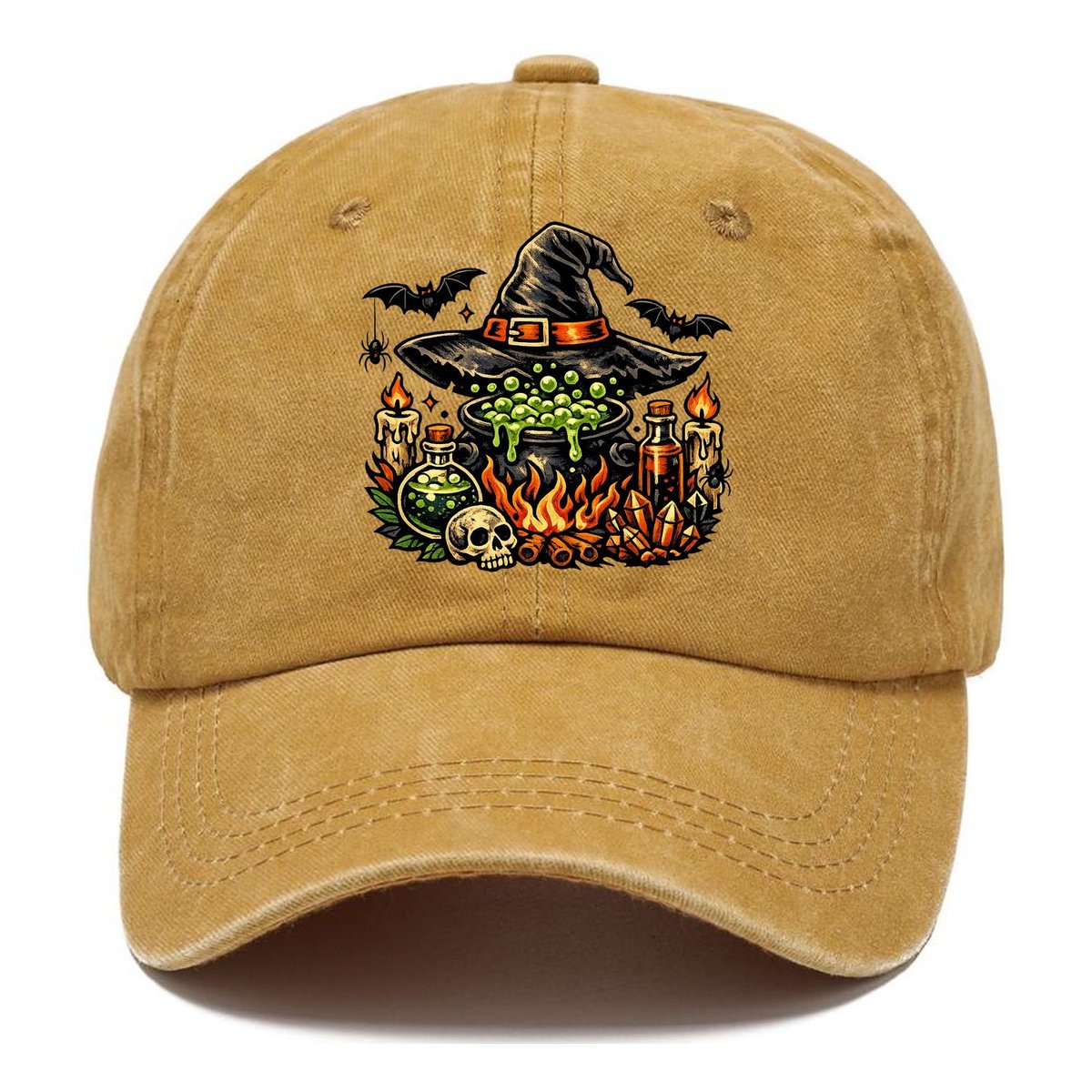 Witch Cauldron Skull Hat Classic Cap – Golden Harvest