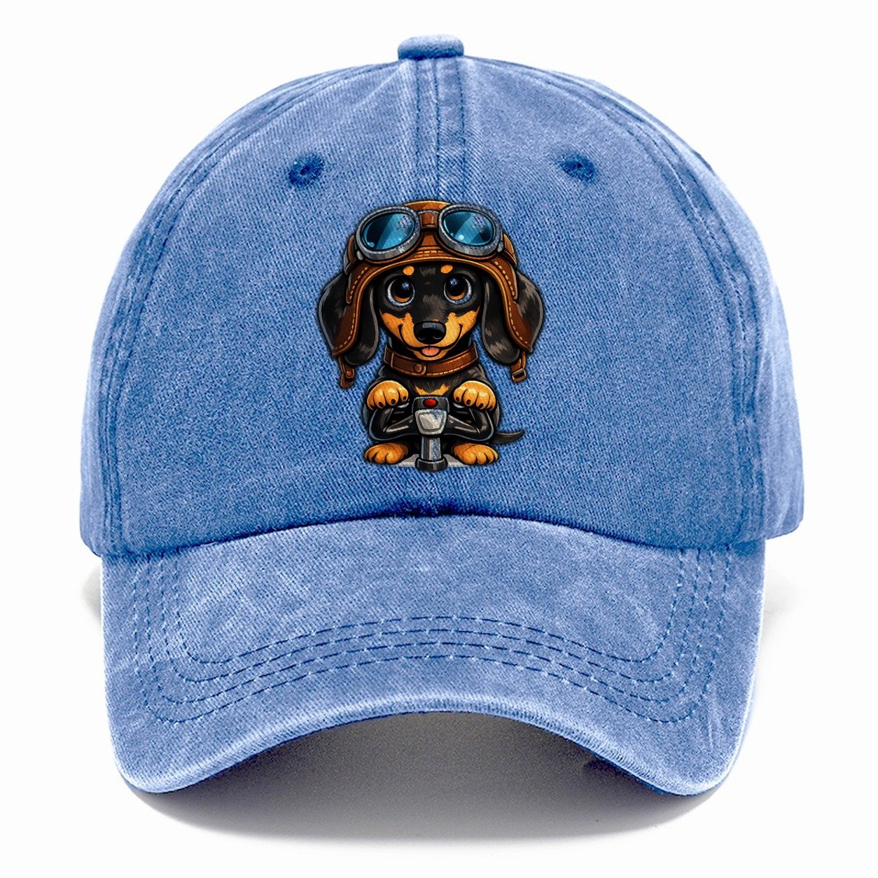 Dachshund Pilot Flying High Classic Cap – Summer Sky