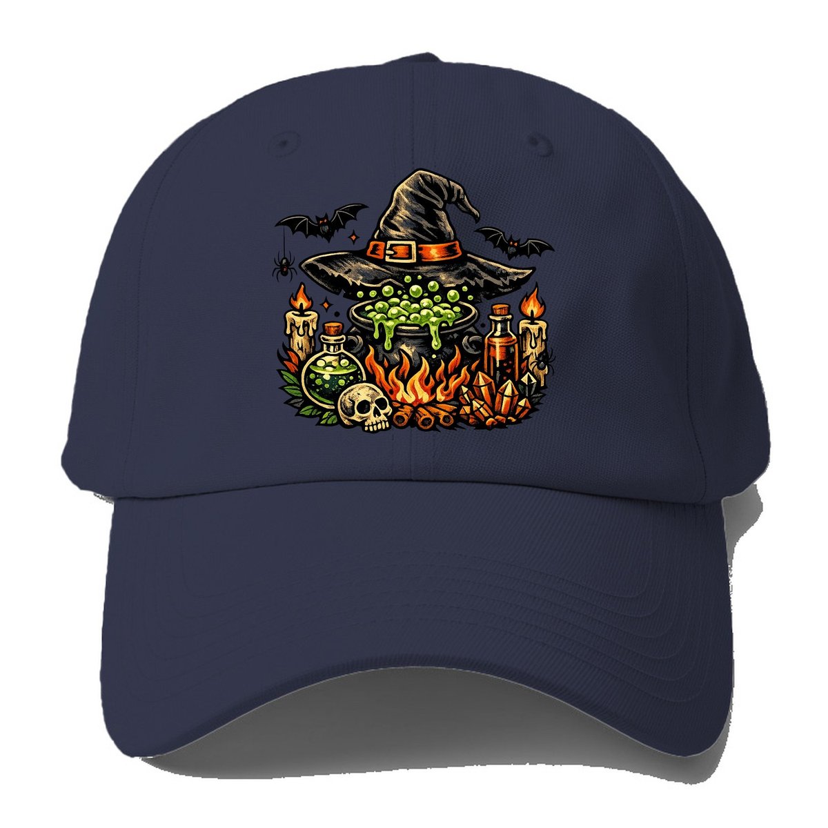 Witch Cauldron Skull Hat Baseball Cap – Twilight Navy