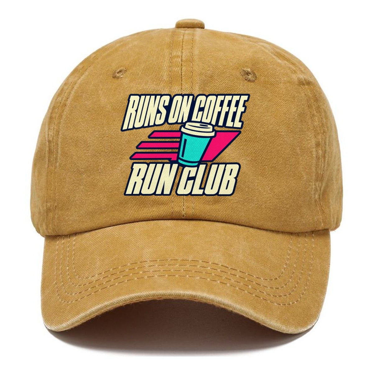 Runs On Coffee Run Club 90S Running Clubs Classic Cap – Golden Harvest