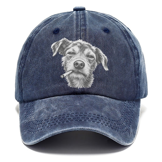 Mixed-Breed Mutt Smoking Dogs Classic Cap – Twilight Navy