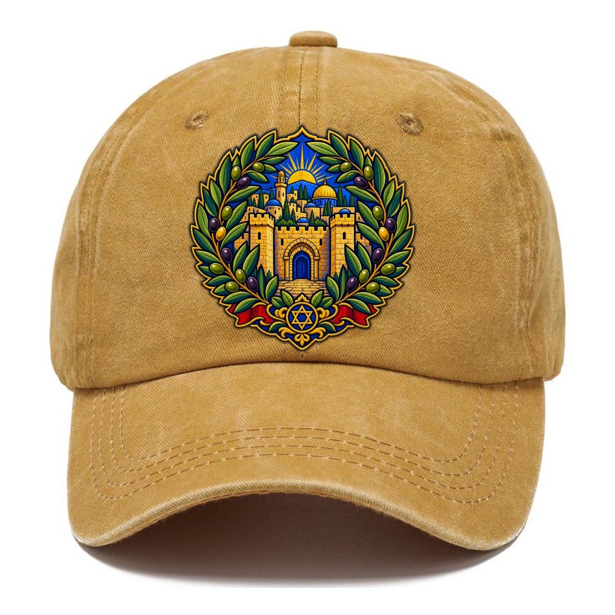Olive Branch Wreath Jerusalem Classic Cap – Golden Harvest