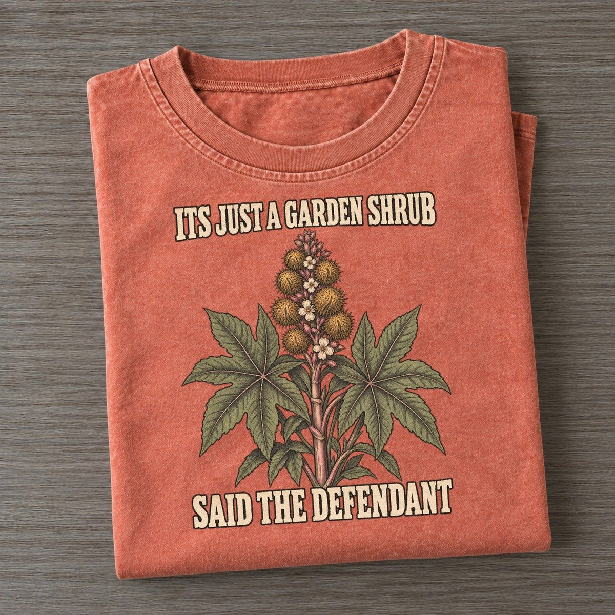 Said The Defendant Botanical Warnings Vintage T-shirt – Terracotta