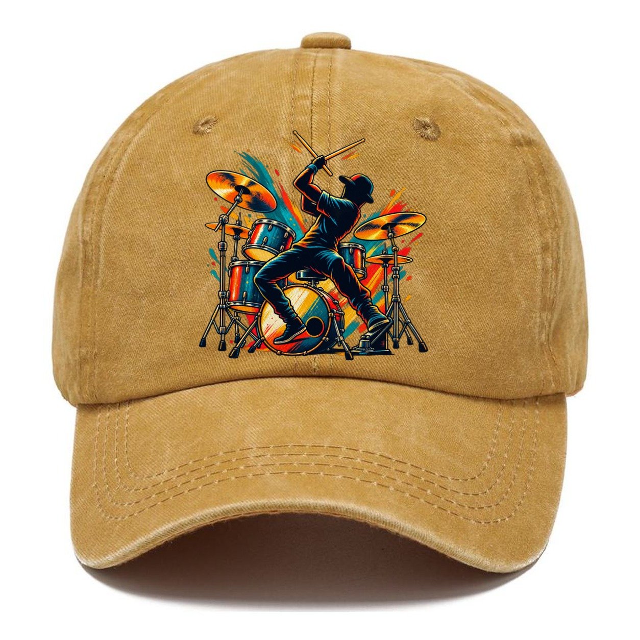 Drum Kit Icon Music Instruments Classic Cap – Golden Harvest