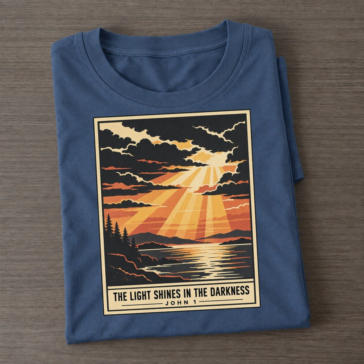 The Light Shines In Given Light Classic T-shirt – Twilight Navy