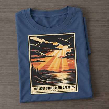 The Light Shines In Given Light Classic T-shirt – Twilight Navy