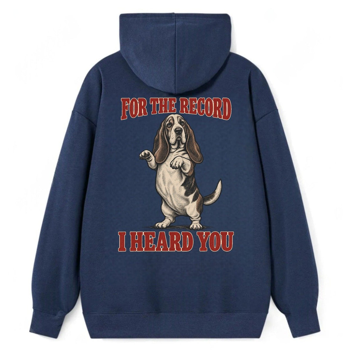 Basset Hound Dog Declarations Classic Pullover Hoodie – Navy