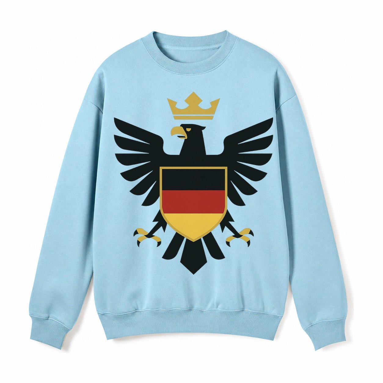 Germany Eagle Emblem Fleece Sweatshirt – Light Blue