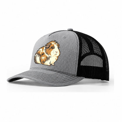 Guinea Pig Rosette Crown Small Pet Logos Trucker Hat – Sport Grey Black