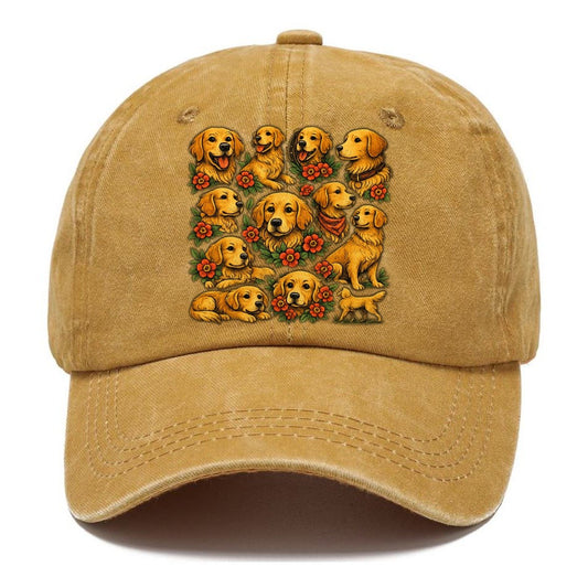 Golden Retriever Floral Sticker Sheet Classic Cap – Golden Harvest