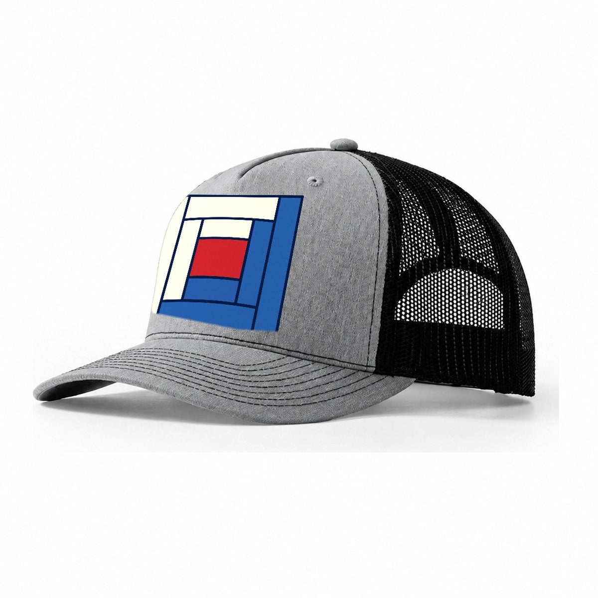 Log Cabin Block Study Sewing And Quilting Trucker Hat – Sport Grey Black