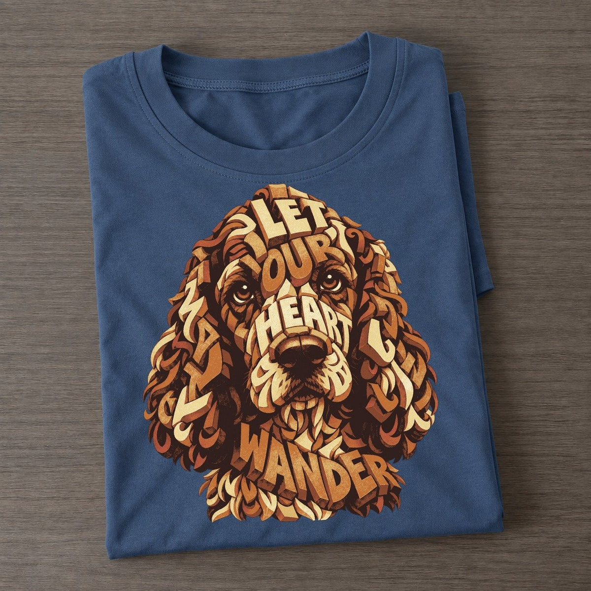 Spaniel Ear Wave Letter Sculpture Classic T-shirt – Twilight Navy