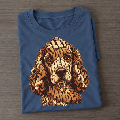 Spaniel Ear Wave Letter Sculpture Classic T-shirt – Twilight Navy