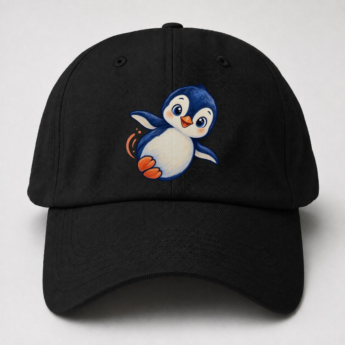 Penguin Side Slide Sea Sprite Baseball Cap – Black