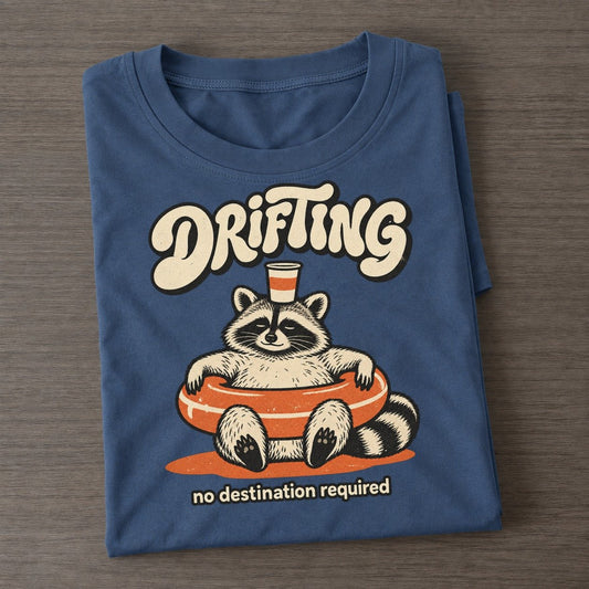Drifting Raccoons Off Duty Classic T-shirt – Twilight Navy