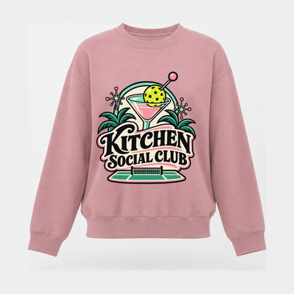 Kitchen Social Club Pickleball Life Women's Crewneck Sweatshirt – Pink