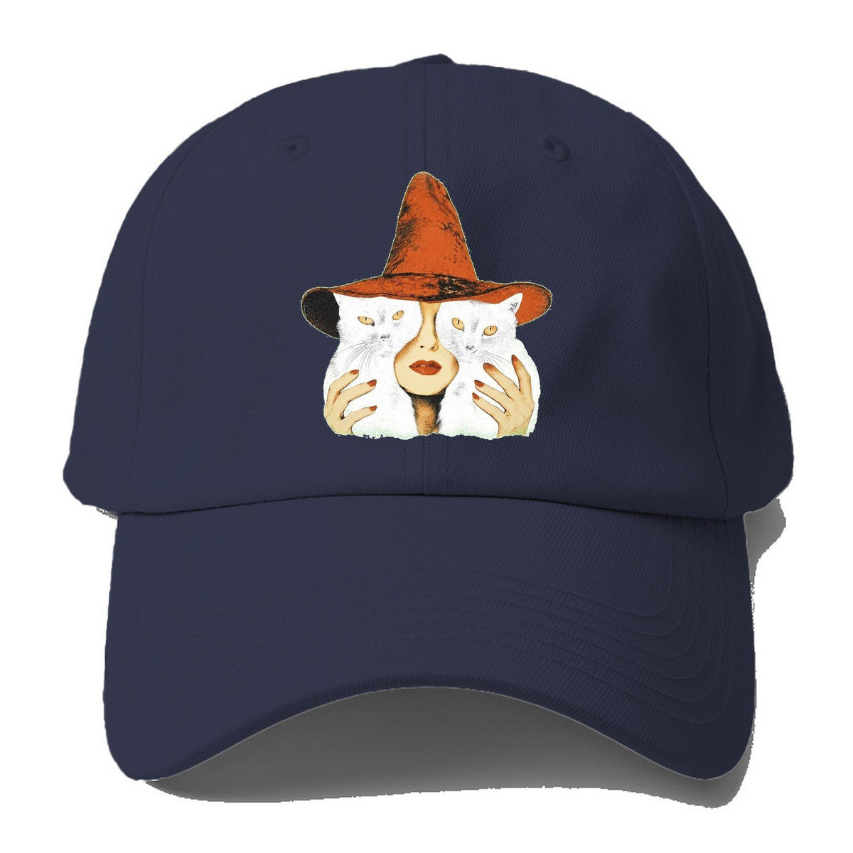 Witch Face With Cats Baseball Cap – Twilight Navy