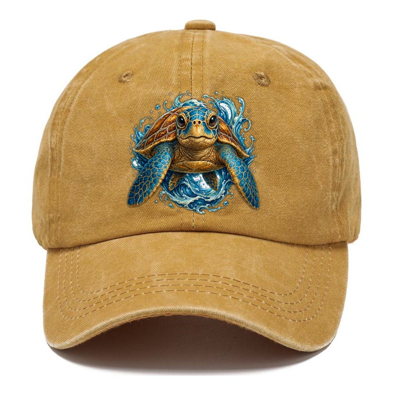 Ornate Sea Turtle Waves Classic Cap – Golden Harvest