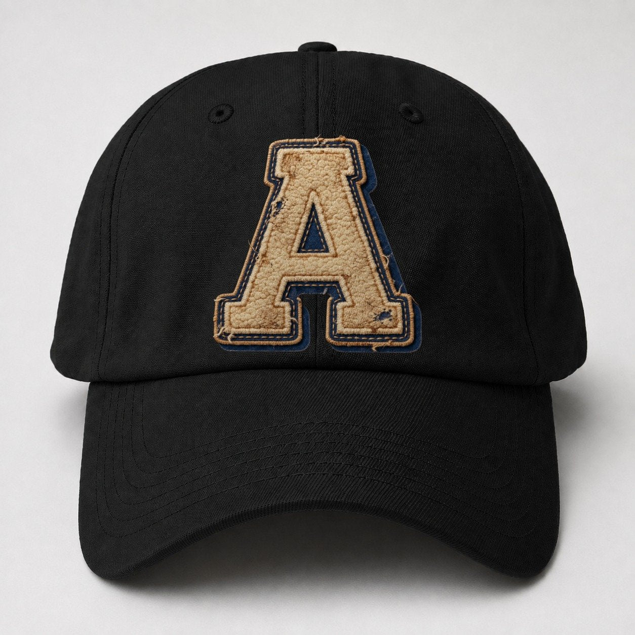 Varsity Chenille A Monogram Baseball Cap – Black
