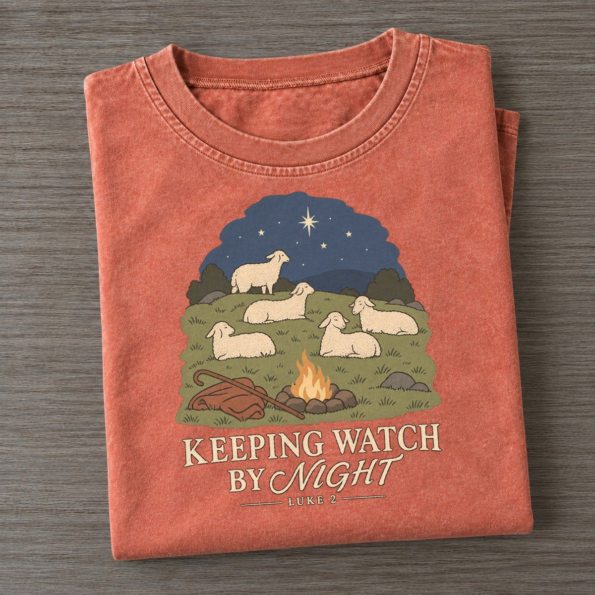 Keeping Watch By Night The Counting Gate Vintage T-shirt – Terracotta