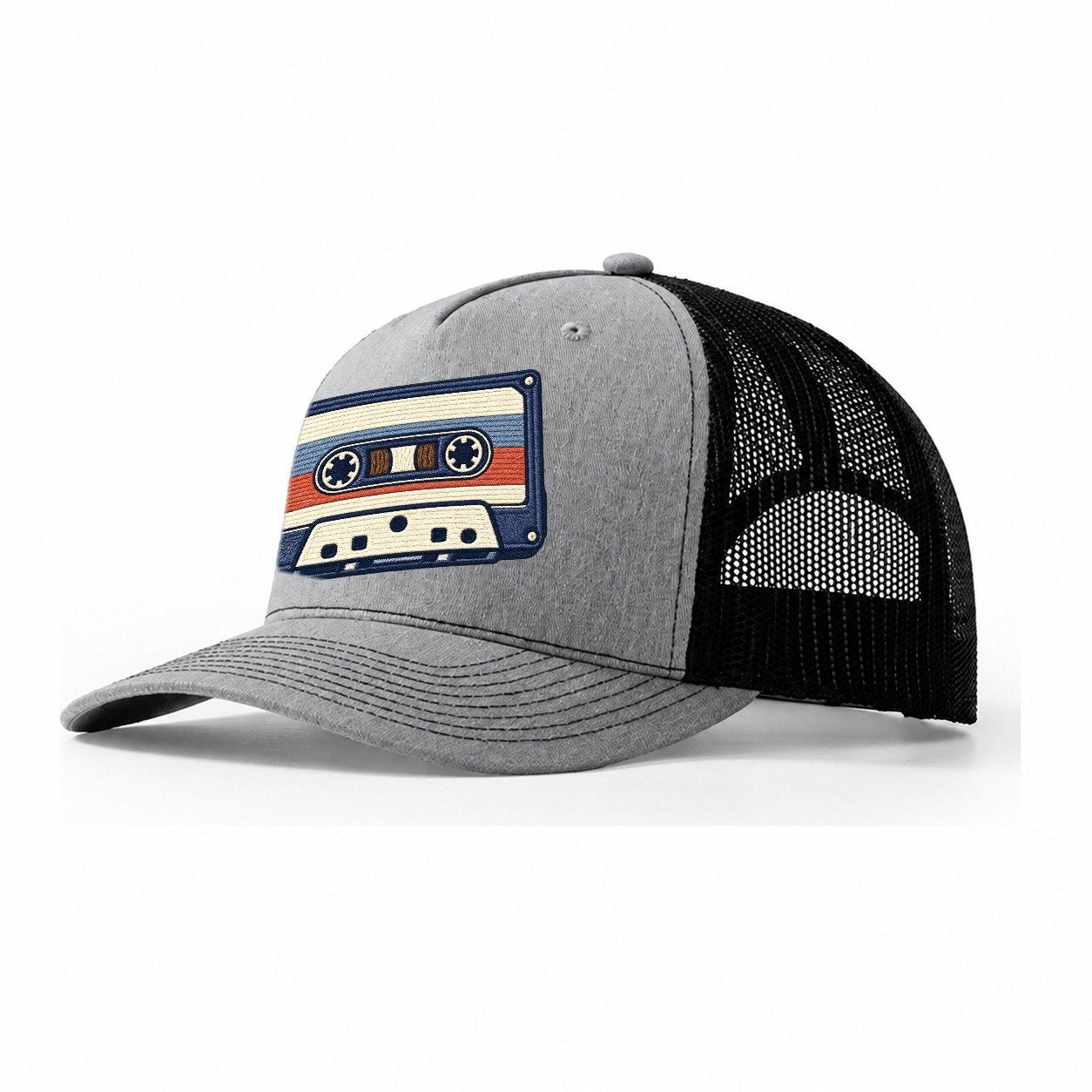 Cassette Tape Tiny Solo Marks Trucker Hat – Sport Grey Black