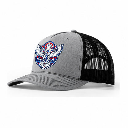 Iceland Minimal Emblem Country Logos Trucker Hat – Sport Grey Black