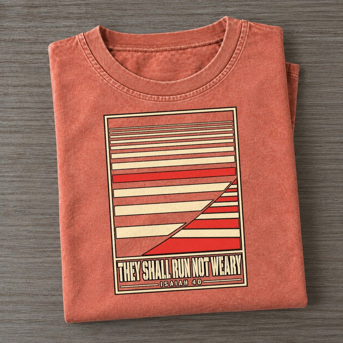 They Shall Run Not Weary Pit Board Parables Vintage T-shirt – Terracotta