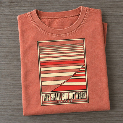 They Shall Run Not Weary Pit Board Parables Vintage T-shirt – Terracotta