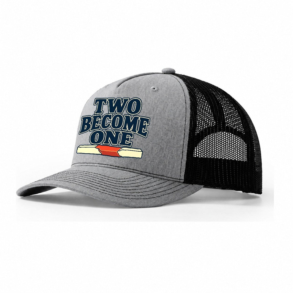 Two Become One Blacksmithing Trucker Hat – Sport Grey Black