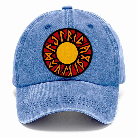 Viking Rune Circle Classic Cap – Summer Sky