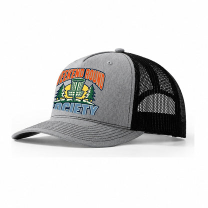 Weekend Round Society Disc Golf Trucker Hat – Sport Grey Black