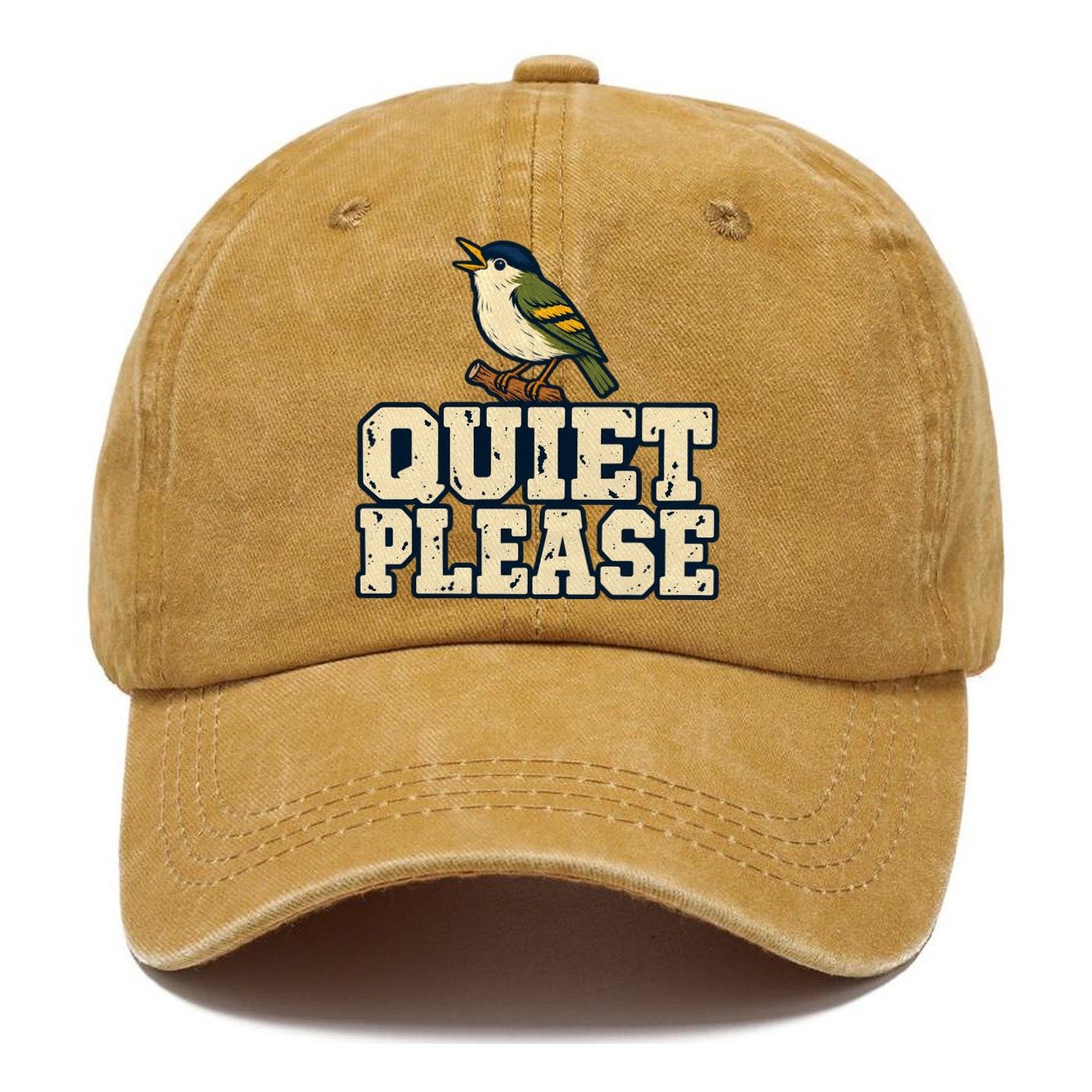Quiet Please Birdwatching Classic Cap – Golden Harvest