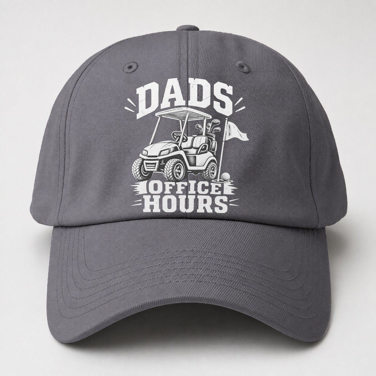 Dads Office Hours Golf Life Baseball Cap – Grey