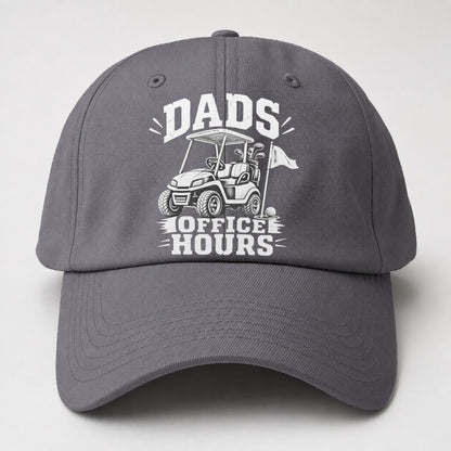Dads Office Hours Golf Life Baseball Cap – Grey