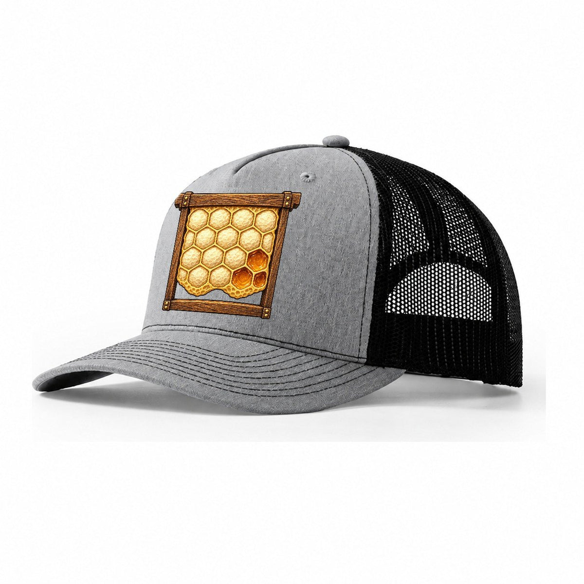 Capped Honey Frame Beekeeping Trucker Hat – Sport Grey Black